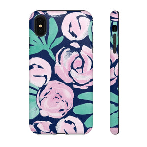 Peony Blooms on Navy TOUGH Case