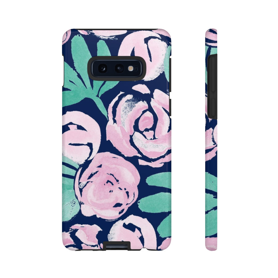 Peony Blooms on Navy TOUGH Case