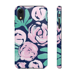 Peony Blooms on Navy TOUGH Case