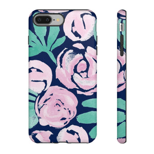 Peony Blooms on Navy TOUGH Case